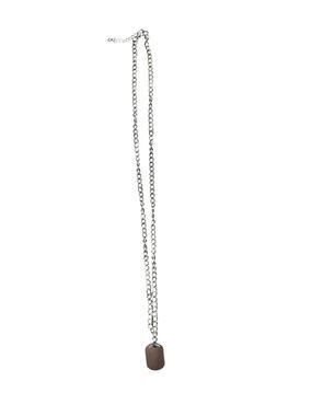 Andrew Christian Dog Tag Necklace Silver — One Size